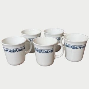 Corningware Old Town Blue Coffee Mugs Set of 5